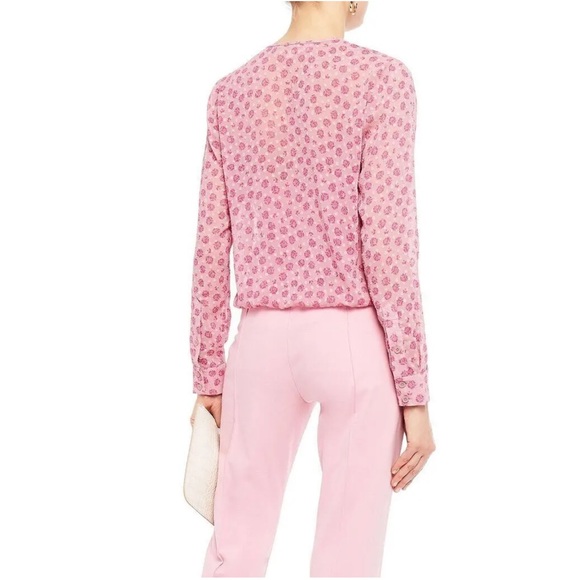 DVF Marci wrap-effect floral-print fil coupé georgette blouse - Picture 2 of 13